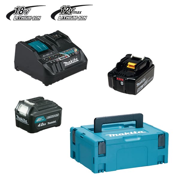 EnergyPack 18V, 1 chargeur double + 2 Accus 5.0 Ah Makita